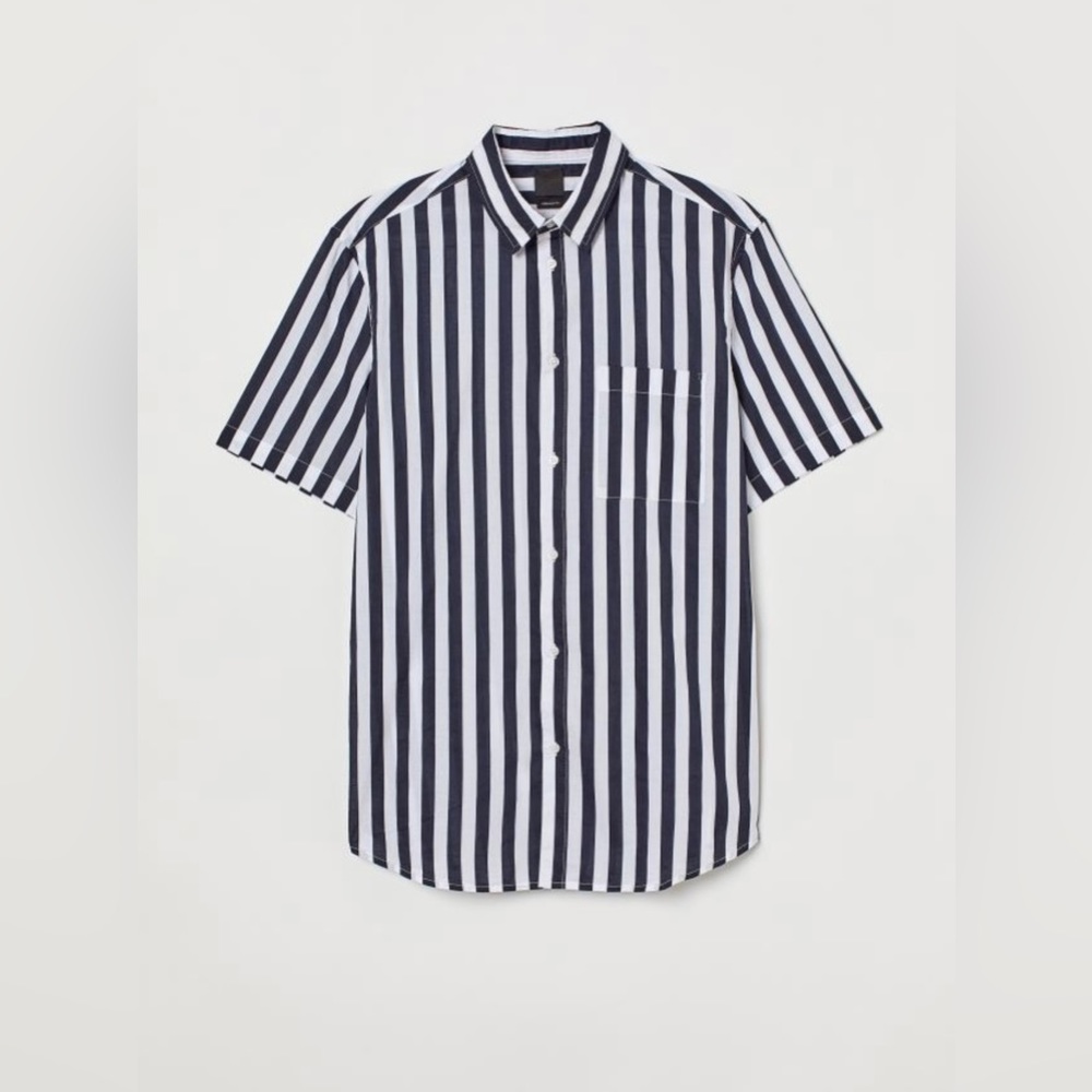 H&M Regular Fit Cotton Striped Shirt